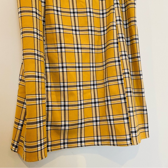 Urban Outfitters Strappy Plaid Mini Dress in Yellow/Black/White, Size Large - Picture 8 of 11